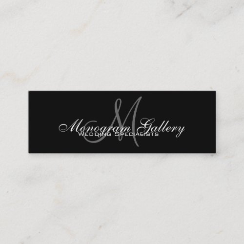 Black Grey Monogram Customizable Business Card