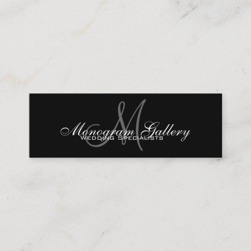 Customizable Black Grey Monogram Customizable Business Card