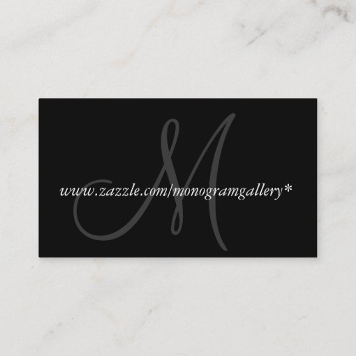 Black Grey Monogram Customizable Business Card | Zazzle