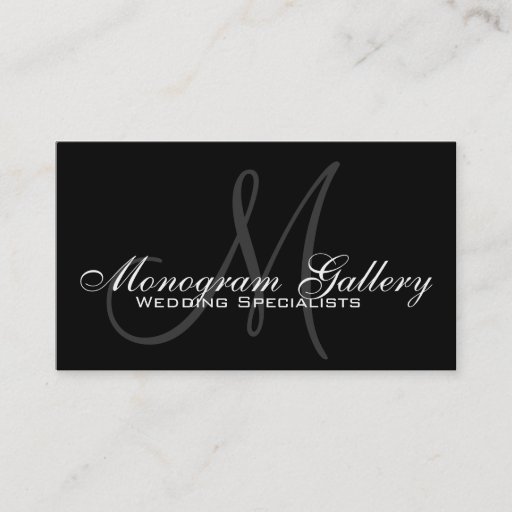 Customizable Black Grey Monogram Customizable Business Card