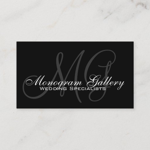 Customizable Black Grey Monogram Customizable Business Card