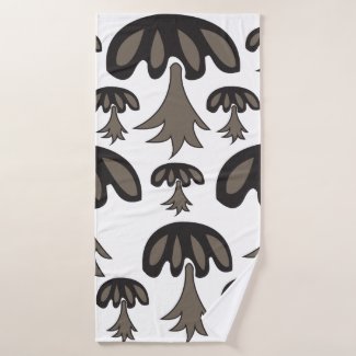 Black Grey Mushroom Pattern