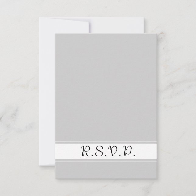 Black Grey Mustaches  RSVP Card (Front)