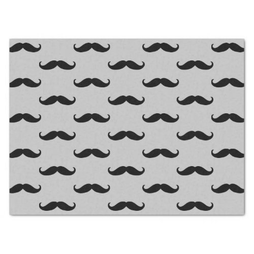 Black Grey Mustaches Tissue Paper
