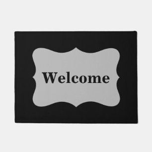 Black Grey or Gray Welcome Custom Doormat