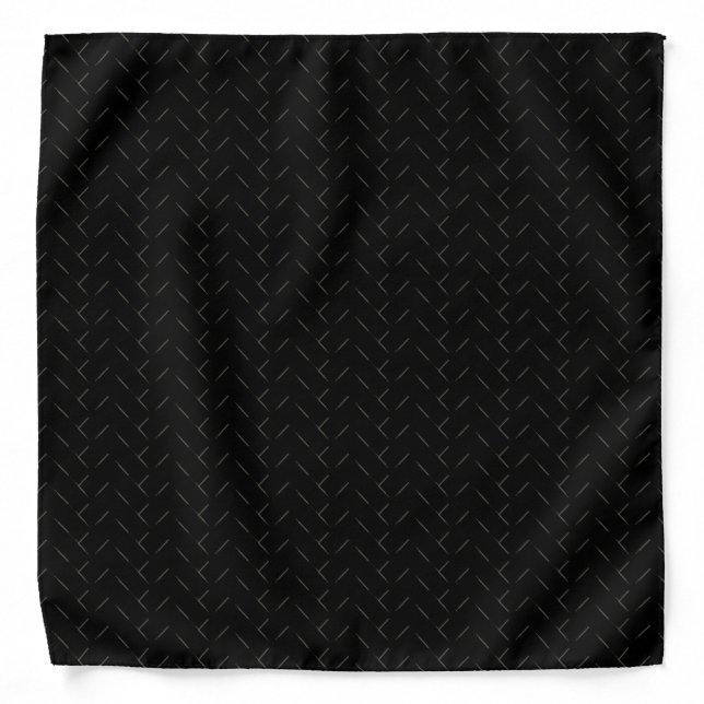Black Grey Pattern Cool for Men Masculine Modern Bandana (Front)