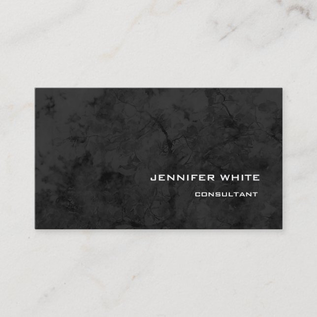 Black Grey Pattern Modern Style Elegant Trendy Business Card (Front)