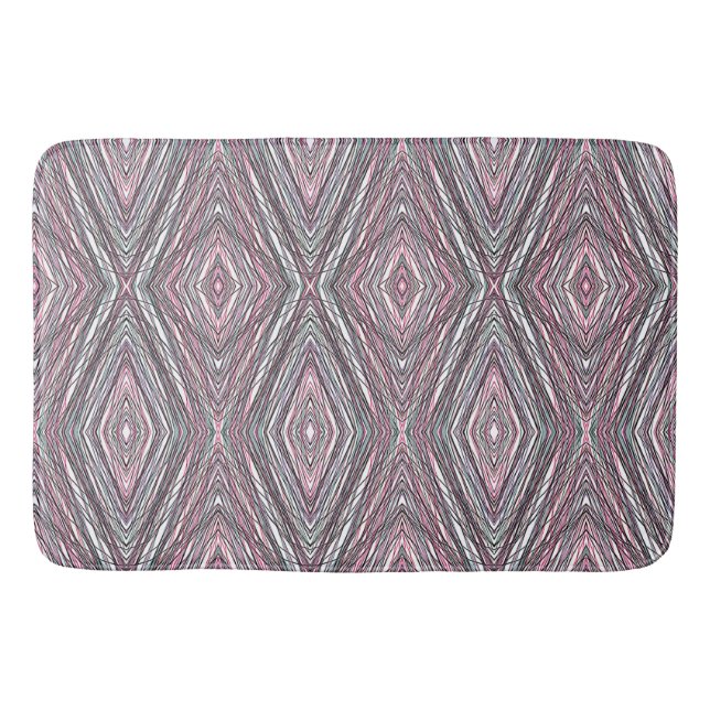 Black Grey Pink and White Bathroom Mat (Front)