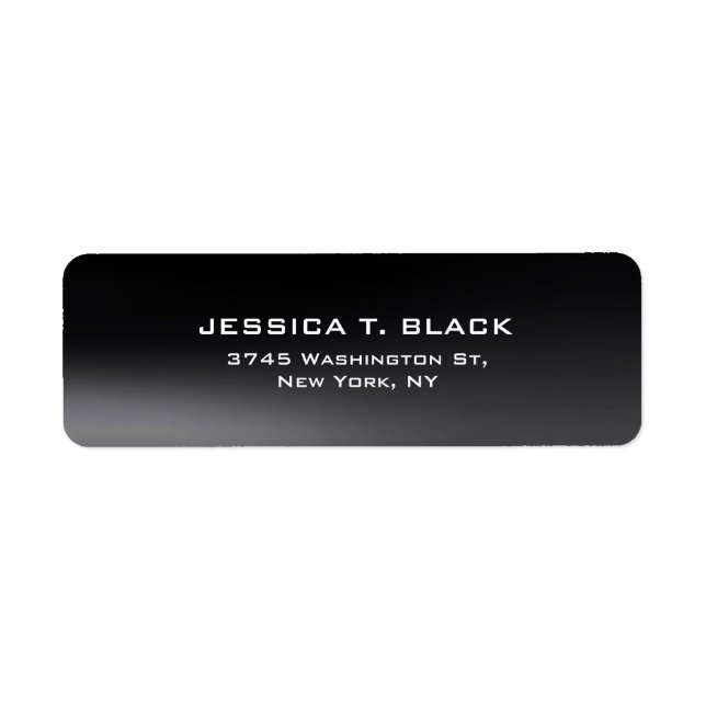 Black Grey Plain Elegant Modern Trendy Label (Front)