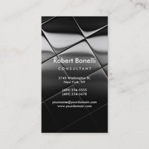 Black Grey Plain Modern Consultant Business Card