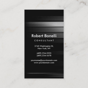 Black Grey Plain Modern Consultant Business Card