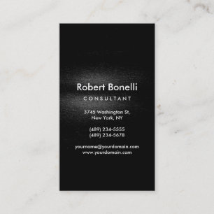 Black Grey Plain Modern Consultant Business Card