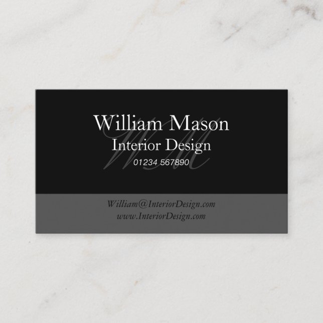 Black & Grey Professional Business Card (Front)