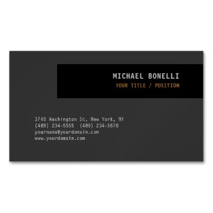 Black Grey Professional Custom Name Position Best Business Card Magnet