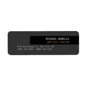 Black Grey Professional Custom Name Position Best Label