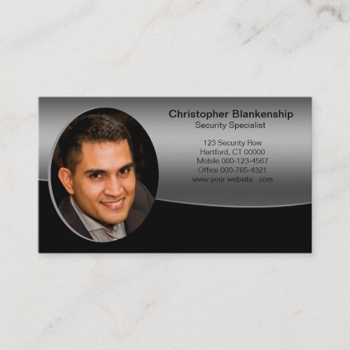 Black  Grey Professional Custom Photo QR Code Business Card