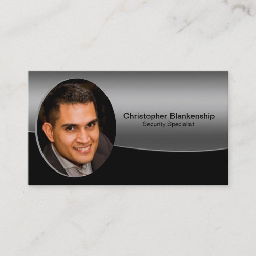 Black  Grey Professional Custom Photo QR Code Business Card