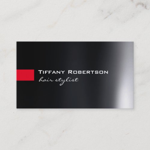 Black Grey Red Color Hair Stylist Salon Business Card