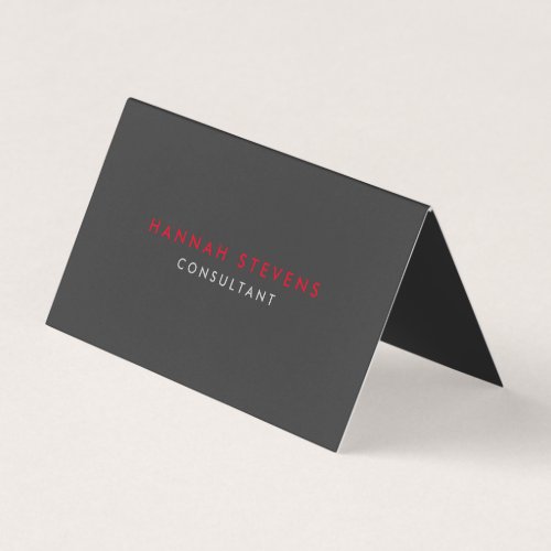 Black Grey Red Professional Modern Minimalist Business Card