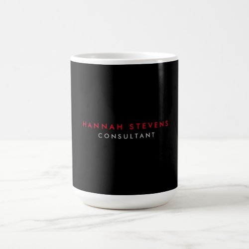 Black Grey Red Professional Modern Your Name Coffee Mug