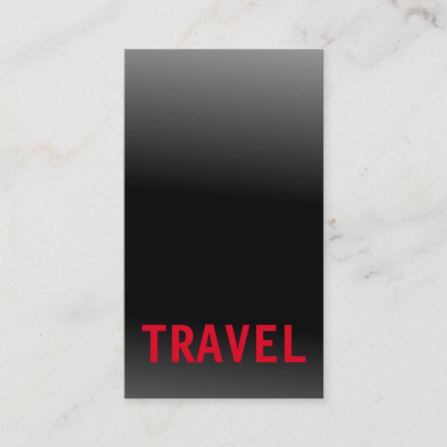 Black Grey Red Travel Agent Professional Business Card (Front)