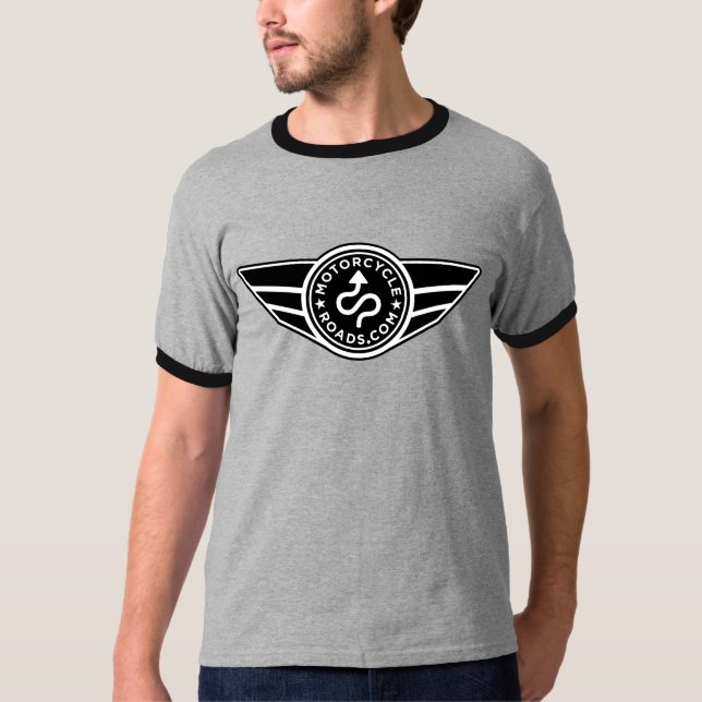 Black & grey ringer T-shirt w/basic black MCR logo (Front)