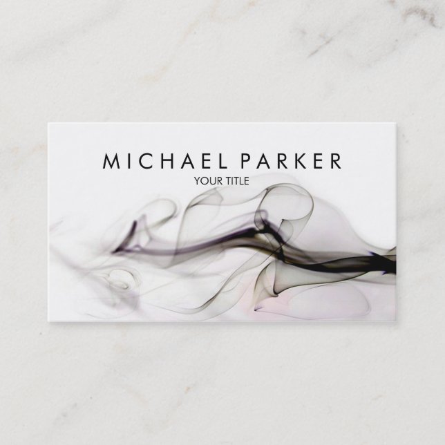 Black Grey Smoke Abstract Business Card (Front)
