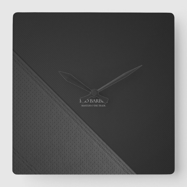 Black & grey square wall clock (Front)