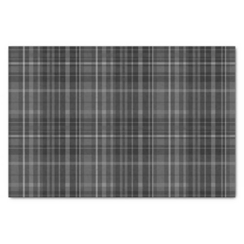 Black  Grey Tartan Plaid Pattern Print Tissue Paper