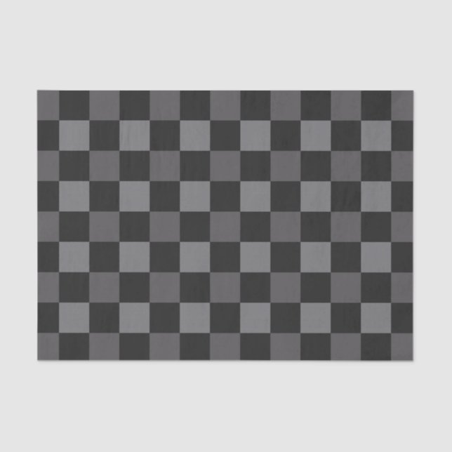 Black & Grey Tartan Plaid Pattern Print Tissue Paper (Front)