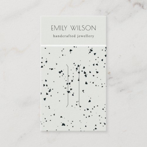 Black Grey Terrazzo Texture Hair Clip Display Business Card