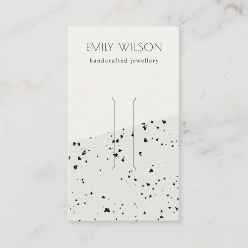 Black Grey Terrazzo Texture Hair Clip Display Business Card