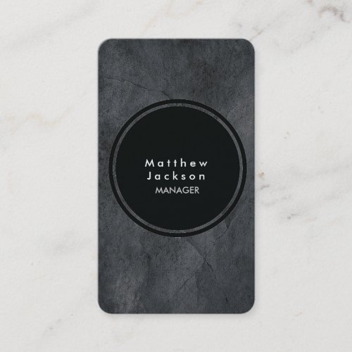 Black Grey Texture Modern Plain Professional Business Card