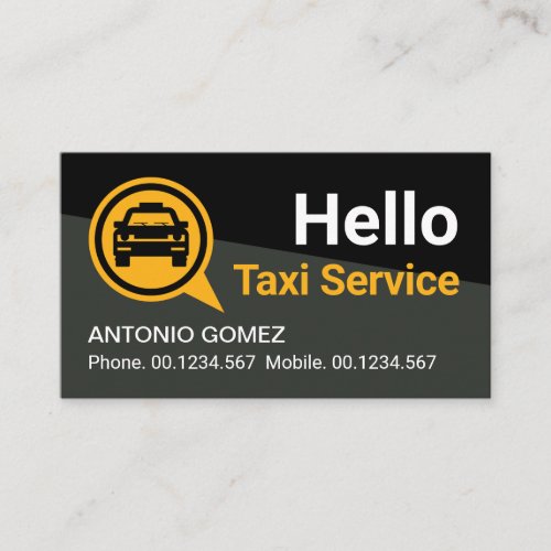 Black Grey Trapezium Yellow Taxi Business Card