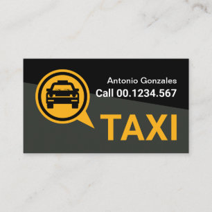 Black Grey Trapezium Yellow Taxi Business Card