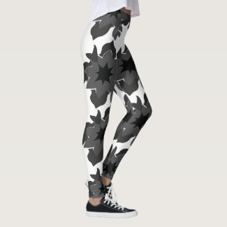 Black Grey Trendy Abstract Floral Pattern