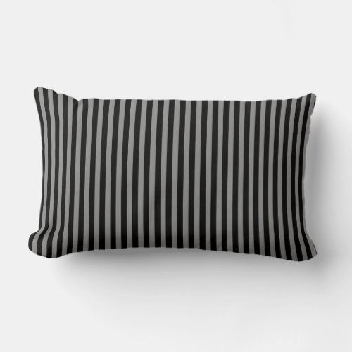 Black Grey Vertical Stripes Striped Pattern Chic Lumbar Pillow