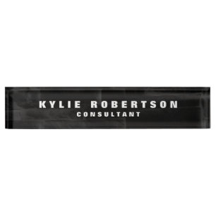 Black Grey Wall Professional Trendy Modern Desk Name Plate