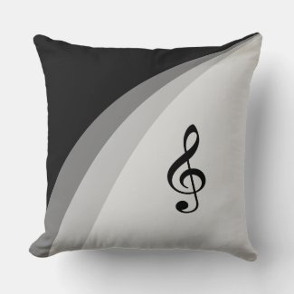 Black, Grey Wavy Lines & Musical Treble Clef