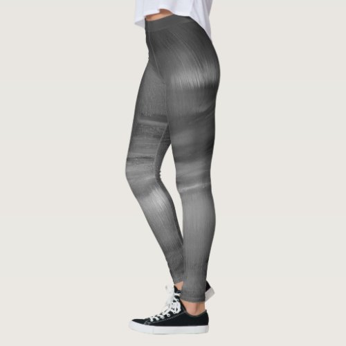 Black Grey White Abstract Dance Leggings