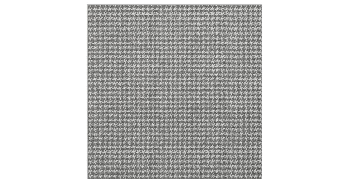 Black, grey, white, houndstooth fabric | Zazzle