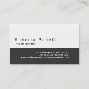 Black Grey White Plain Business Card