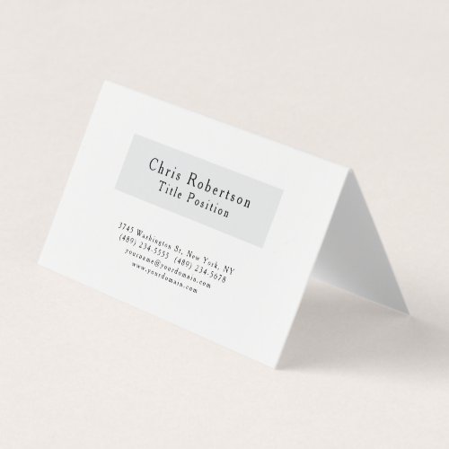 Black Grey White Plain Modern Minimalist Business Card