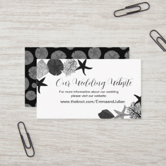 Black-grey-white seashell casual business card