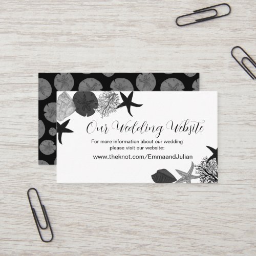 Black_grey_white seashell casual  business card