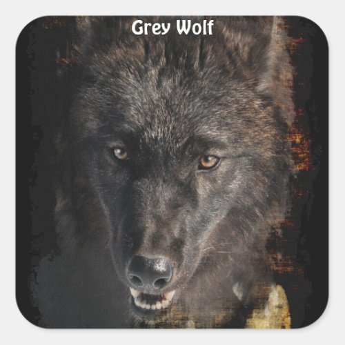Black GREY WOLF Wildlife Supporter Stickers