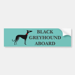 Black greyhound aboard bumper sticker
