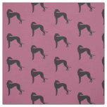 Black Greyhound Silhouette Dog Art Fabric