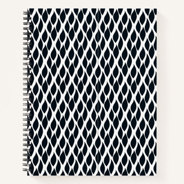 Black Grid Pattern  Notebook (Front)