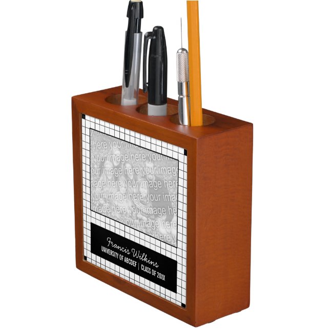 Black Grid Photo Pencil/Pen Holder (In Situ)